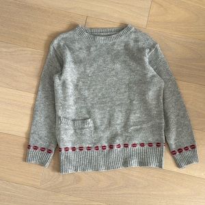 Grey Sweater with Kisses Lining